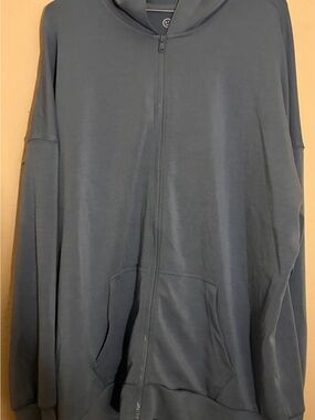 Gilly Hicks Slate Blue Full-Zip Hoodie Sweater